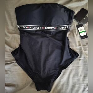 Tommy Hilfiger Navy One-Piece Swimsuit with Logo Band
